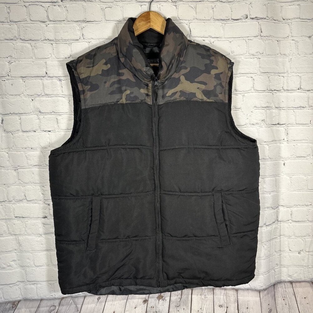 Smith's Workwear Vest Camo Double‎ Insulated Puffer Work Utility Outerwear